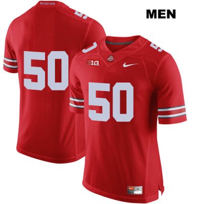 Men's NCAA Ohio State Buckeyes Nathan Brock #50 College Stitched No Name Authentic Nike Red Football Jersey MP20C01IL